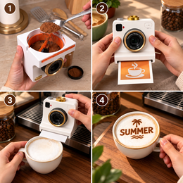 Brewclick Coffee Photo Printer + 4 Stencil Set